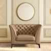 Weston 1 Seater Premium Italian Leather Sofa In Ecru