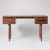 Southwark Double Pedestal Solid Wood Desk in Brown Colour