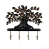 Metal Handpainted Golden Tree Key Holder with 4 Hooks