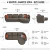 Aria 4 Seater L Shaped Corner Sofa Right Facing Chaise Brown