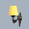 Devansh Metal Electric Wall Light in Antique Gold Colour with Yellow Shade Count of 1 Light