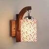 Devansh Solid Wood Electric Wall Light in Brown Colour with Multi Shade Count of 1 Light