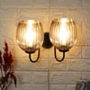 Devansh Metal Electric Wall Light in black Colour with Lavender Shade Count of 2 Lights