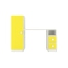 Rio Kids Large Study Desk with Drawers Built In Bookshelf and Square Handles in Sunshine Yellow Colour