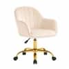 Doe Buck Aurora Modern Beige Luxury Velvet Office Chair