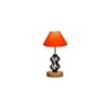 Evie Orange cotton Table lamp with Wood & Iron Base