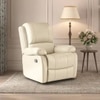 Lebowski Leatherette One Seater Manual Recliner in Ancient Ivory Cream Colour