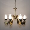 Richmond 5 Light Brass And Glass Chandelier