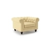 Winchester 1 Seater Leatherette Sofa in Cream Colour