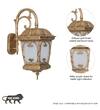 CHAPEL Antique Gold Decorative Aluminium Outdoor Wall Lamp