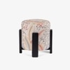 Tondo Solid Wood Pouf in Beige Colour