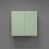 2 Door Mirror Glossy Triple Layered Uv Resistant Handless Cabinet In Pista Light Finish