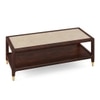 Sera Rectangular Marble and Square Solid Wood Nested Coffee Table with Square Marble Side Table in Walnut Finish
