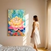Modern Abstract Lotus Flower Canvas Wall Art 22 x 34 Inch