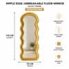 The Artment Mustard Ripple Edge Unbreakable Floor Mirror For Home (170 X 70 CM)