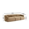 Zenliving Wood 3 Seater With Upholstery Non Storage Sofa In Brown Colour