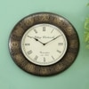 Wooden Decorative Brassfitted Round Rashi Wall Clock By Craft Tree
