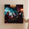 Dark Villain Poker Graffiti Canvas Wall Painting Casino Decor 22x22 Inch