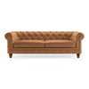 Winchester 3 Seater Half Leather Sofa in Mustard Colour
