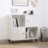 Hexa Engineered Wood Bookshelf Multipurpose Storage Rack in Frosty White Colour