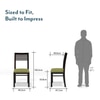 Zella Solid Wood Dining Chair Set Of 2 In Mahogany Finish With Avocado Green Fabric