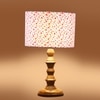Devansh Multicolor Cotton Table Lamp With Wood Natural Base (7X7X15.5 Inches)-16