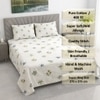 Dina White Floral 400 TC Cotton Flat Super King Size Bedsheet with 2 Pillow Covers – Threads