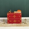 D'Dass Multi Color Mdf and Sheesham Wooden Temple With Cabinet For Pooja