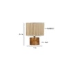 Clifford Round Bamboo Table lamp with Natural Wood Base