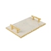 Rectangular Marble Tray with Gold Handle