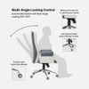 Ettorez Flair Hb Ultra Premium Leatherette Office Chair In Cream And Gray Colour