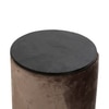 Wayne Solid Wood Ottoman Pouffee in Taupe Brown Velvet