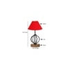 Jayla Red cotton Table lamp with Wood & Iron Base