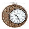 Wall Clock Brown Golden Coloured Moon Like Designer Carving