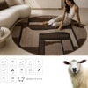 Handmade Round Wool Rug Modern Abstract Mocha Brown 9 Feet Carpet