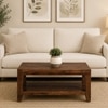 Scout Rectangular Solid Wood Coffee Table In Teak Finish