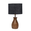 Devansh Black Jute Table Lamp With Wood Natural Base (7X13 Inches)-18