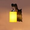 Devansh Solid Wood Electric Wall Light in Brown Colour with Yellow Shade Count of 1 Light