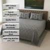 Multicolor Grey Shade Abstract 400 TC Cotton Flat Super King Size Bedsheet With 2 Pilllow Covers