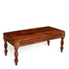 Hudson Sheesham Wood Traditional Rectangle Coffee Table In Natural Teak Finish