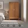 Toledo Solid Wood 2 Door Wardrobe In Amber Walnut Finish