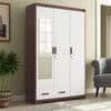Miller Engineered Wood 3 Door Wardrobe With Mirror in Two Tone Finish