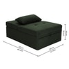 Evenie 1 Seater Pull Out Sofa cum Bed  in Olive Green Colour