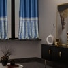 Stoa Paris Satin Window Curtain, 70% Blackout Curtains,   Privacy Lining, Pack of 2, Versailles - Blue Monarch