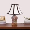 Devansh Multi Cotton Shade Lamp With Wood & Mosaic Glass Base For Decoration/Office/Home/Gifting/Study For Decoration/Office/Home/Gifting/Study