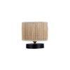 Geoffrey Beige Bamboo Shade Table Lamp with Black Iron Base