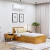 Hexa Engineered Wood Modern Single Bed With Headboard With Storage In Giant Wood