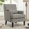 Lark Printed Infinity Grid Fabric Lounge Chair in Green Colour