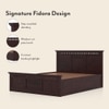 Fidora Solid Wood Queen Size Bed With Box Storage (Mahogany Finish)