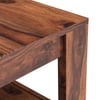 Striado Rectangular Solid Wood Coffee Table In Teak Finish